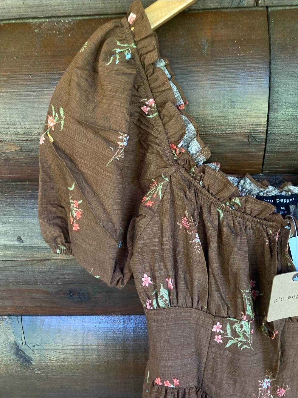 NWT Brown Floral Midi Fall Dress - Picture 10 of 13